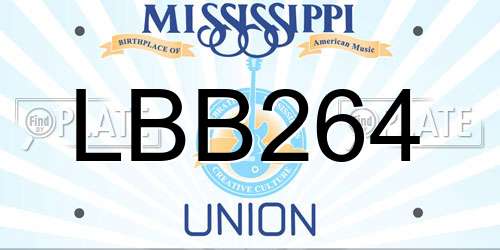 LBB264 Mississippi License Plate