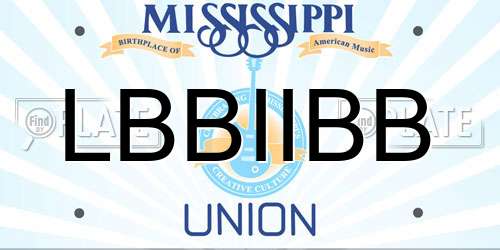 LBBIIBB Mississippi License Plate