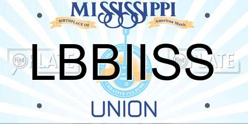 LBBIISS Mississippi License Plate