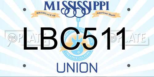 LBC511 Mississippi License Plate