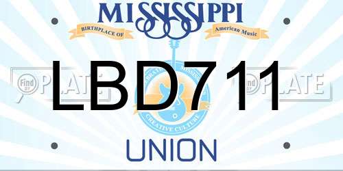 LBD711 Mississippi License Plate