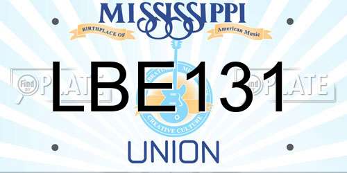 LBE131 Mississippi License Plate