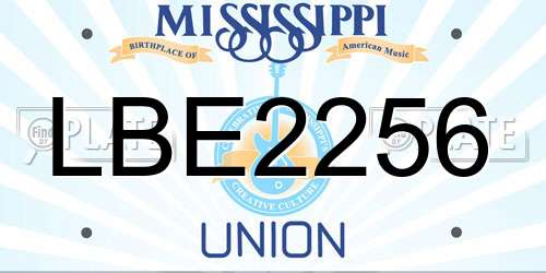 LBE2256 Mississippi License Plate