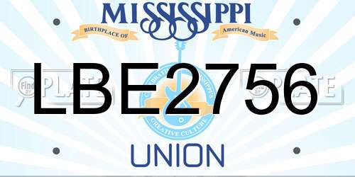 LBE2756 Mississippi License Plate