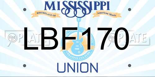 LBF170 Mississippi License Plate