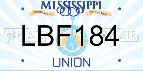 LBF184 Mississippi License Plate