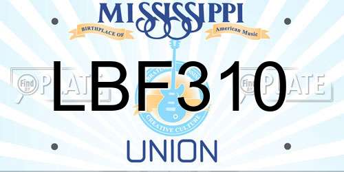 LBF310 Mississippi License Plate
