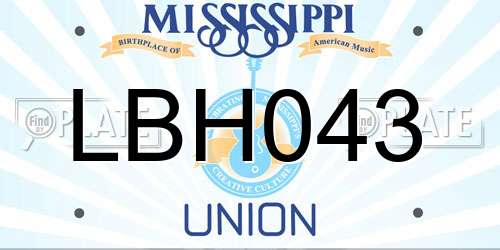 LBH043 Mississippi License Plate