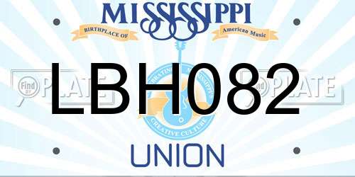 LBH082 Mississippi License Plate
