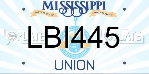 LBI445 Mississippi License Plate
