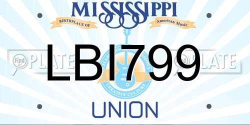 LBI799 Mississippi License Plate