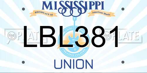 LBL381 Mississippi License Plate