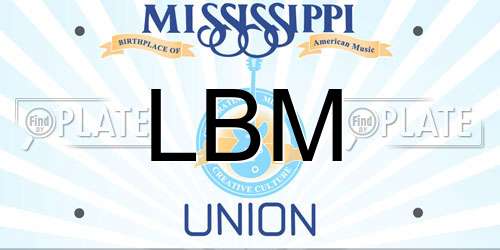 LBM Mississippi License Plate