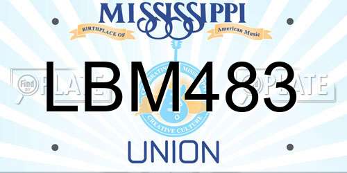 LBM483 Mississippi License Plate