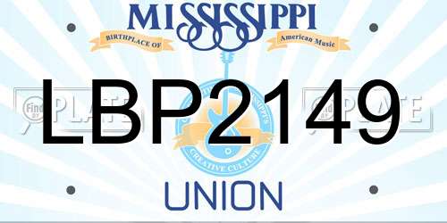 LBP2149 Mississippi License Plate