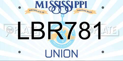LBR781 Mississippi License Plate
