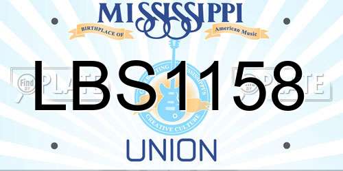 LBS1158 Mississippi License Plate
