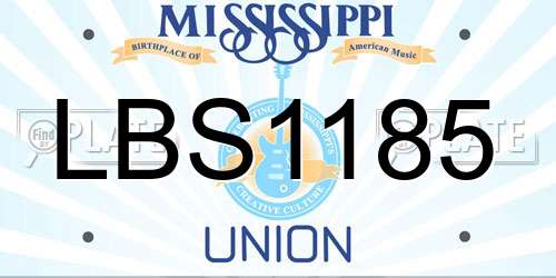 LBS1185 Mississippi License Plate