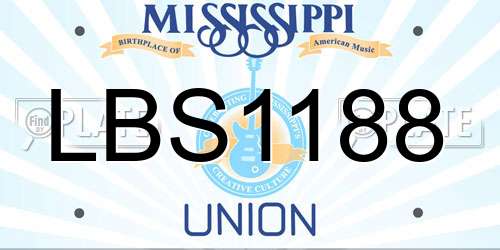 LBS1188 Mississippi License Plate