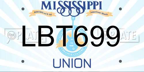 LBT699 Mississippi License Plate