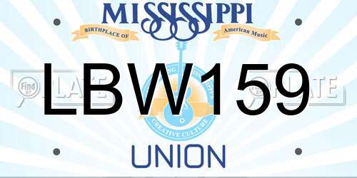 LBW159 Mississippi License Plate