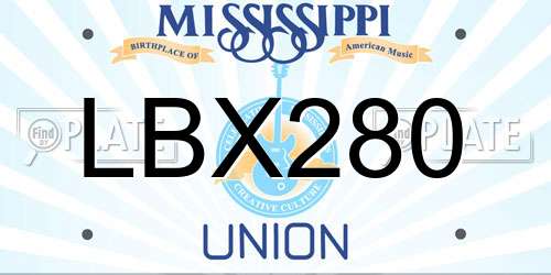 LBX280 Mississippi License Plate