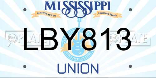 LBY813 Mississippi License Plate
