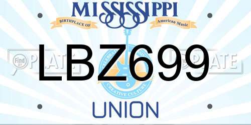 LBZ699 Mississippi License Plate