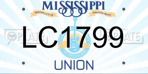 LC1799 Mississippi License Plate