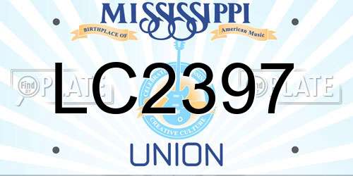 LC2397 Mississippi License Plate