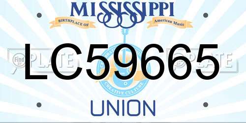 LC59665 Mississippi License Plate