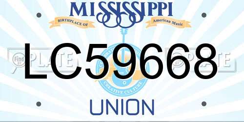 LC59668 Mississippi License Plate