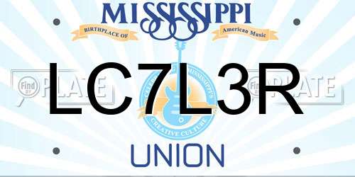 LC7L3R Mississippi License Plate