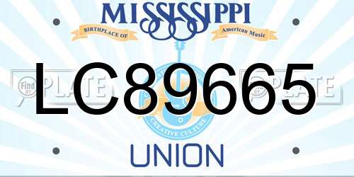 LC89665 Mississippi License Plate