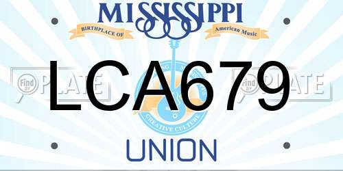 LCA679 Mississippi License Plate