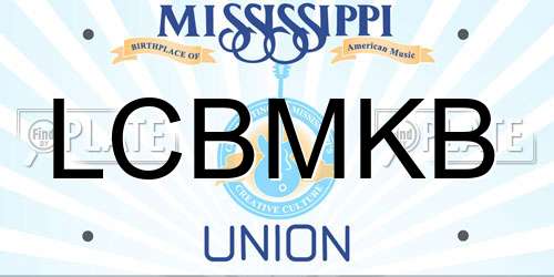 LCBMKB Mississippi License Plate