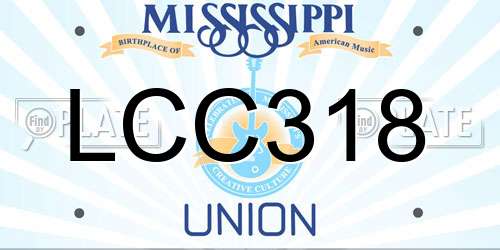 LCC318 Mississippi License Plate