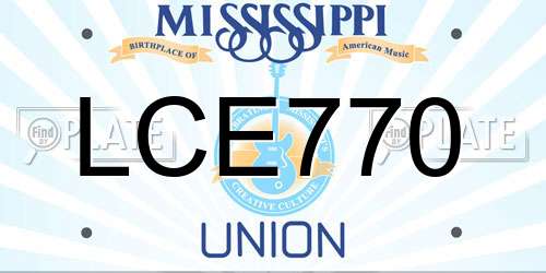 LCE770 Mississippi License Plate