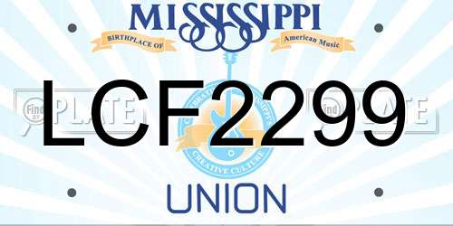 LCF2299 Mississippi License Plate