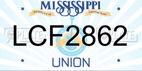 LCF2862 Mississippi License Plate