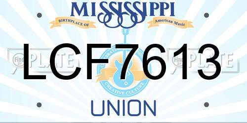 LCF7613 Mississippi License Plate