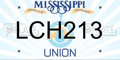 LCH213 Mississippi License Plate