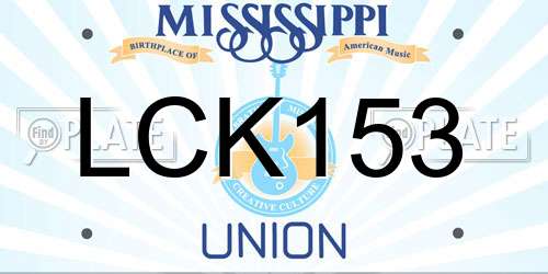LCK153 Mississippi License Plate