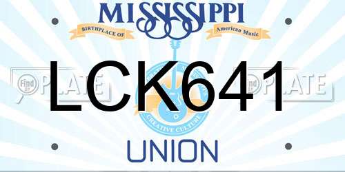 LCK641 Mississippi License Plate