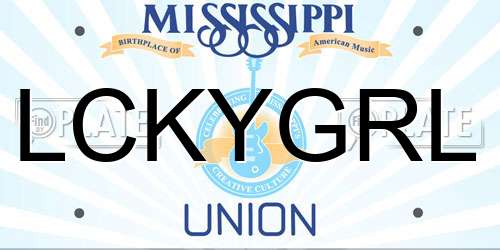 LCKYGRL Mississippi License Plate