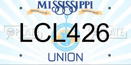 LCL426 Mississippi License Plate