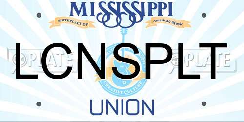 LCNSPLT Mississippi License Plate