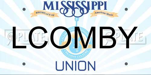 LCOMBY Mississippi License Plate