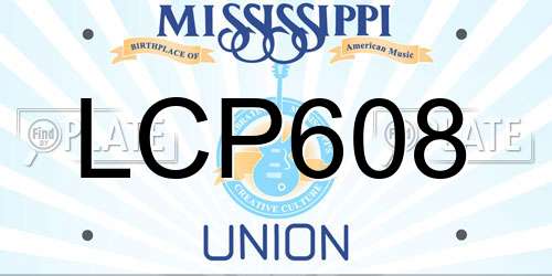LCP608 Mississippi License Plate