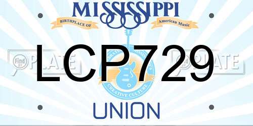 LCP729 Mississippi License Plate
